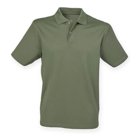 Henbury Pánské funkční polo triko H475 Olive