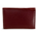 Vínově červená kožená mini peněženka Athena Arwel