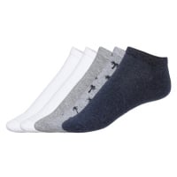 LIVERGY® Pánské nízké ponožky s BIO bavlnou, 5 párů (bílá / šedá / navy modrá)