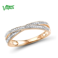 Zlatý prsten s překřížením zdobený diamanty Listese