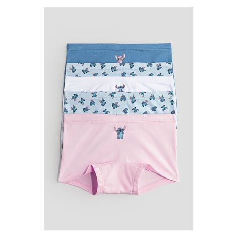 H & M - 5 bavlněných kalhotek boxer - modrá H&M