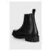 Kožené boty Calvin Klein CHELSEA BOOT pánské, černá barva, HM0HM01229