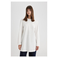 DEFACTO Regular Fit Crew Neck Basic Long Sleeve T-Shirt Tunic