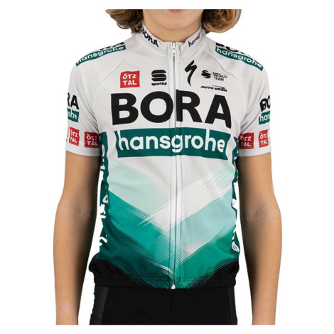 SPORTFUL Cyklistický dres s krátkým rukávem - BORA 2021 KIDS BOH - šedá/zelená