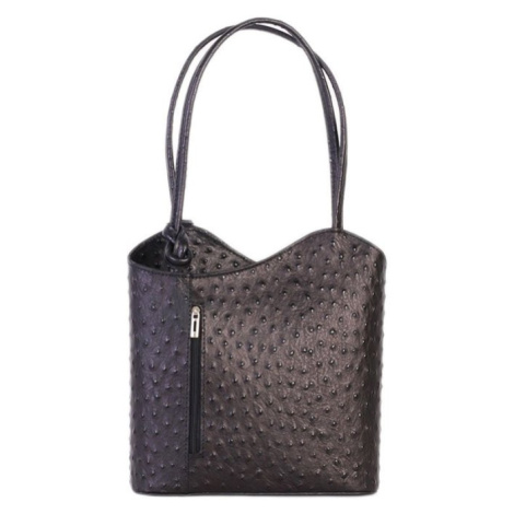 Černé dámské kožené kabelky a batohy 2v1 Alexandra