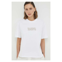 Bavlněné tričko Samsoe Samsoe bílá barva