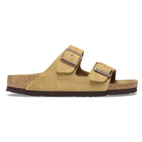 Semišové pantofle Birkenstock Arizona dámské, béžová barva, 1026174