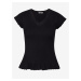 Černé dámské tričko s krátkým rukávem ORSAY