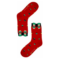 Veselá prasátka - dámská vánoční ponožka červená
