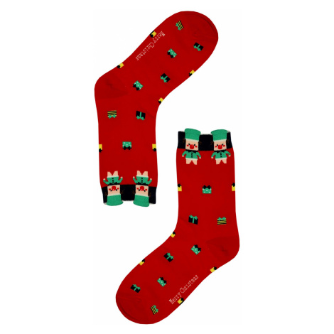 Veselá prasátka - dámská vánoční ponožka červená Aura.Via