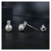 GRACE Silver Jewellery Stříbrné náušnice s perlou a 0,1 ct MOISSANITE + CERTIFIKÁT E-MSE042/174 