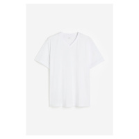 H & M - Tričko's výstřihem do V Regular Fit - bílá