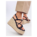 Sandály - dámské espadrilky na klínku, výška 11 cm