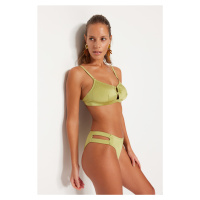 Trendyol Green Cut Out/Windowed Normal Leg Bikini Bottoms