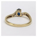 AutorskeSperky.com - 14 kt zlatý prsten se safírem a brilianty - S4235