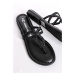 Černé kožené pantofle 2-27128