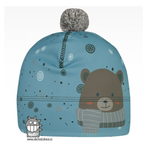 Chlapecká zimní funkční čepice Dráče - Flavio 166, modrá, medvěd Barva: Modrá