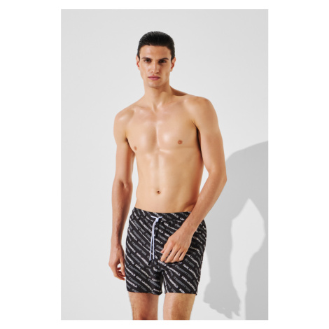 Plavky karl lagerfeld diagonal aop short boardshorts diagonal logo black