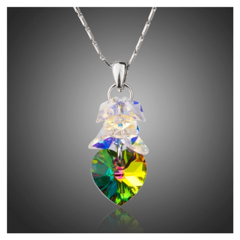 Sisi Jewelry Náhrdelník Swarovski Elements Čtyřlístek pro štěstí - zelený  NH1040 Zelená 40 cm + | Modio.cz