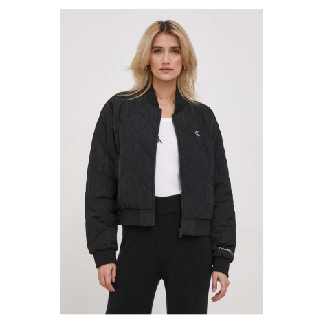 Bomber bunda Calvin Klein Jeans černá barva, přechodná, J20J222587