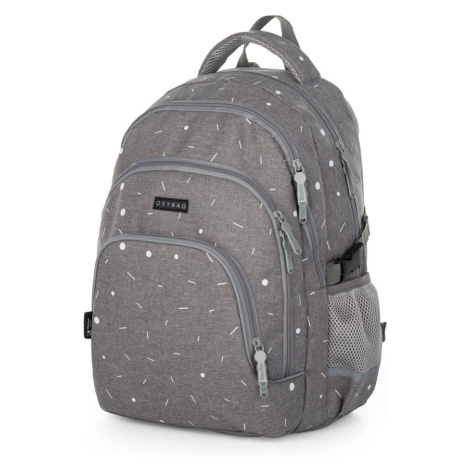 Oxybag Studentský batoh OXY SCOOLER Grey geometric