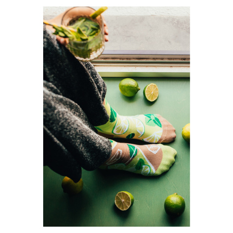 Hnedo-zelené ponožky Mojito Good Mood