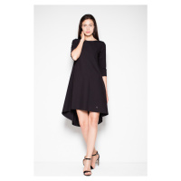 Černé šaty s asymetrickou sukní VT073 Black Černá