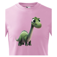 Dětské tričko - brachiosaurus - roztomilý barevný motiv s plnými barvami