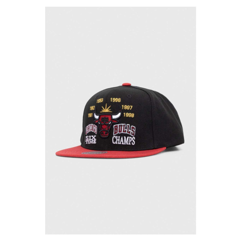 Kšiltovka Mitchell&Ness x Chicago Bulls černá barva, s aplikací