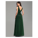 Elegantní večerní šaty s obálkovým výstřihem - Zelené