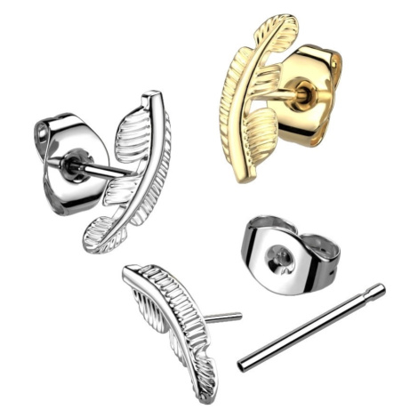 Titanový piercing - výsuvné pero se zářezy, puzetové zapínání, 3 části - Barva: Zlatá Šperky eshop