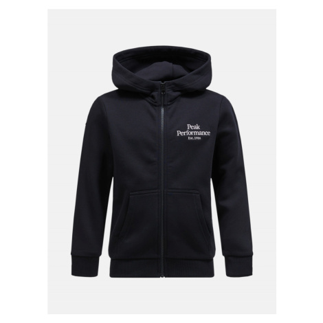 Mikina peak performance jr original zip hood black/grey melange