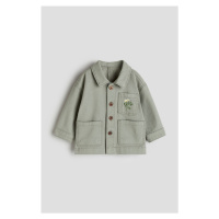 H & M - Košilová bunda's vyšívaným motivem - zelená