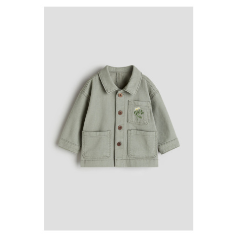 H & M - Košilová bunda's vyšívaným motivem - zelená H&M