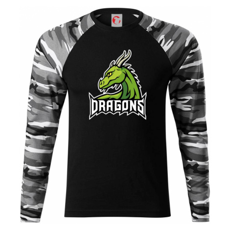 Dragons - logo týmu zelená (Hana-creative) - Camouflage LS