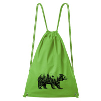 DOBRÝ TRIKO Bavlněný batoh s potiskem Medvěd Barva: Apple green