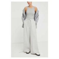 Kalhoty Gestuz dámské, šedá barva, jednoduché, high waist, 10908652