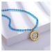 Éternelle Exkluzivní náhrdelník s medailonkem Salvatici NH1069 Světle modrá 39 cm + 5 cm (prodlo