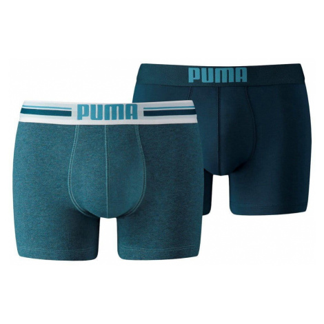 Boxerky Puma Placed Logo Boxer 2 pack Modrá / Tmavě modrá