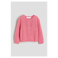 H & M - Strukturovaný svetr z bavlny - růžová