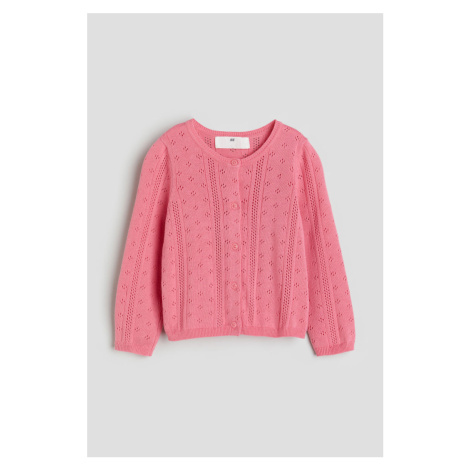 H & M - Strukturovaný svetr z bavlny - růžová H&M