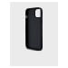 PU Leather Repeat Pattern Tonal Stripe Zadní Kryt pro iPhone 15 Plus Black DKNY