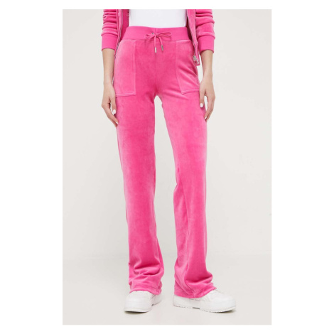 Tepláky Juicy Couture Del Ray růžová barva, hladké
