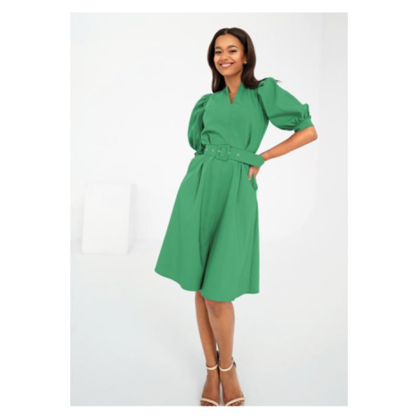 Šaty s páskem MOSQUITO v zelené barvě