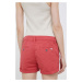 Bavlněné šortky Pepe Jeans Balboa červená barva, hladké, medium waist