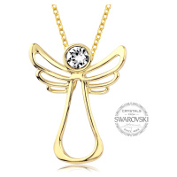 Levien Pozlacený náhrdelník s čirým krystalem Guardian Angel