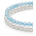 Gaura Pearls Elegantní náramek Edith - akvamarín, perla, stříbro 925/1000 232-42B Modrá 17 cm + 