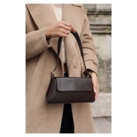 Madamra Brown Women's Plain Design Clamshell Tote Bag