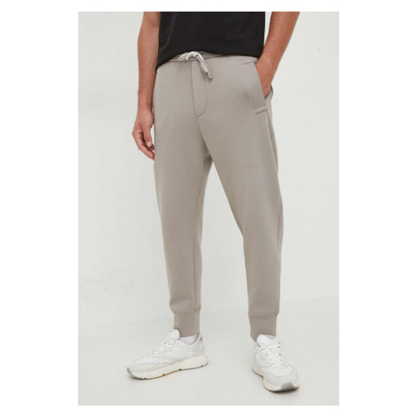 Kalhoty Emporio Armani pánské, šedá barva, jogger