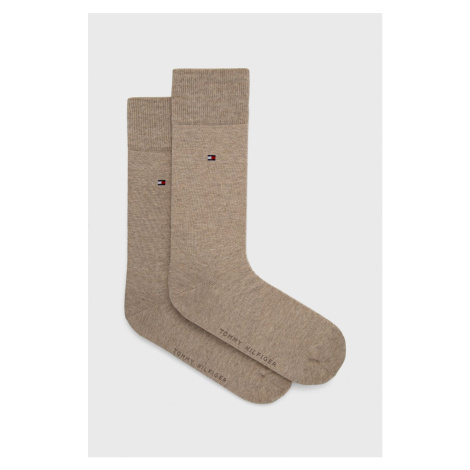 Ponožky Tommy Hilfiger (2-pack) pánské, béžová barva